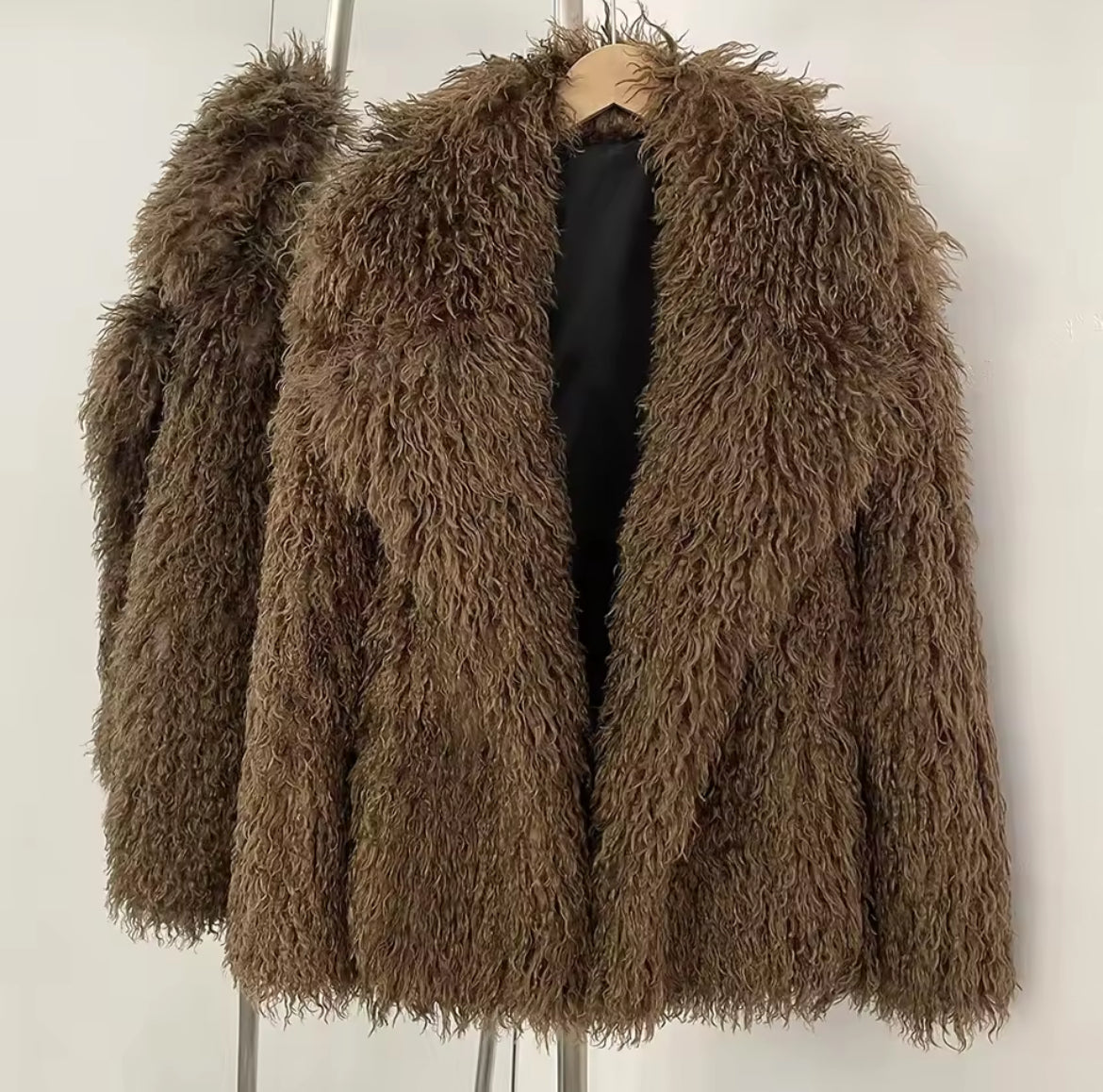 URLA FAUX MONGOLIAN COAT