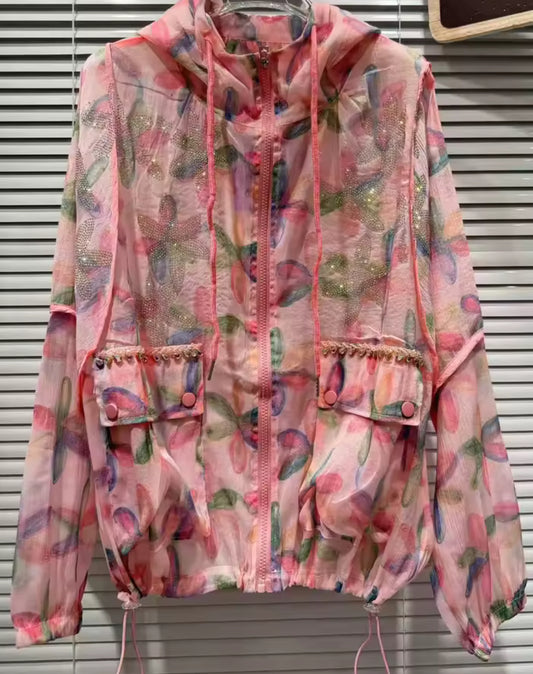 RENAE JACKET - PINK FLORAL ONE SIZE UK 6-14