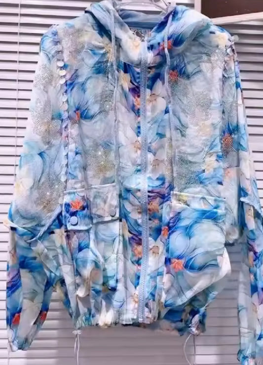 RENAE JACKET - BLUE FLORAL ONE SIZE UK 6-14