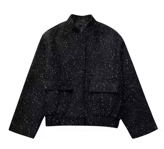SEREN GLITTER BOMBER JACKET
