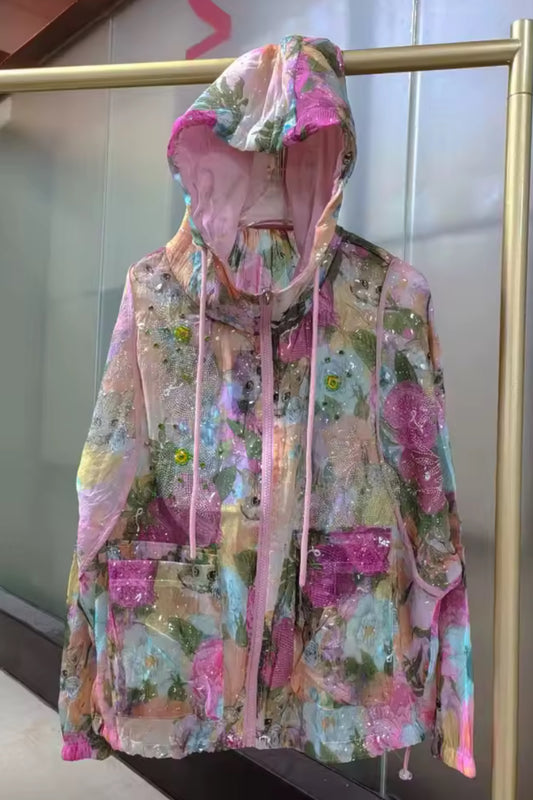 RENAE JACKET - PINK FLORAL ONE SIZE UK 6-14