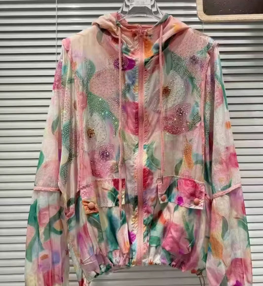 RENAE JACKET - PINK FLORAL ONE SIZE UK 6-14
